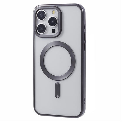 For iPhone 15 Pro Magnetic Case Matte Electroplating TPU Phone Back Shell Compatible with MagSafe