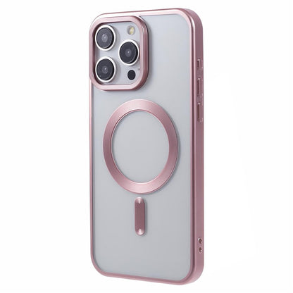 For iPhone 15 Pro Magnetic Case Matte Electroplating TPU Phone Back Shell Compatible with MagSafe