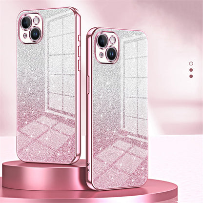 For iPhone 14 Plus Cell Phone Case Glitter Precise Cutout Electroplating TPU Cover