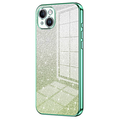For iPhone 14 Plus Cell Phone Case Glitter Precise Cutout Electroplating TPU Cover