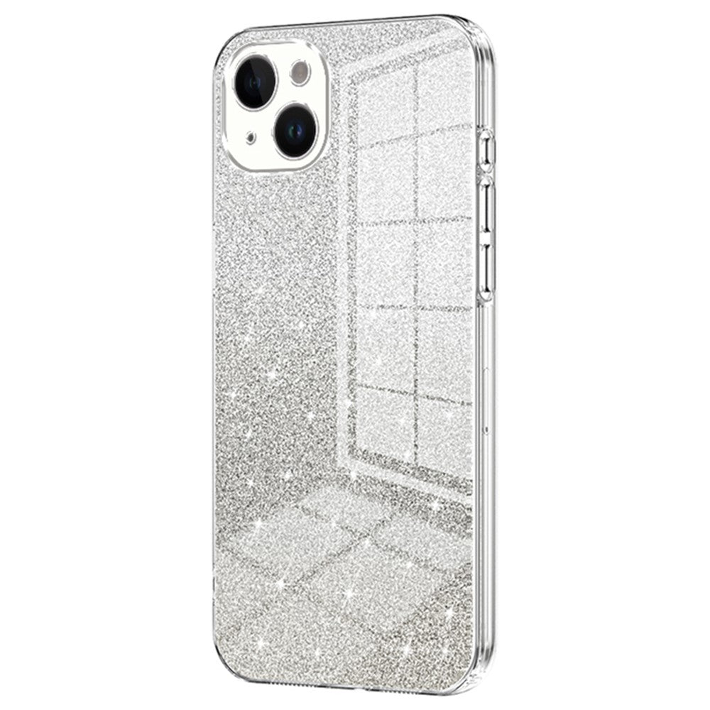 For iPhone 14 Plus Cell Phone Case Glitter Precise Cutout Electroplating TPU Cover