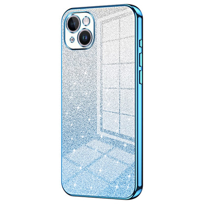 For iPhone 14 Plus Cell Phone Case Glitter Precise Cutout Electroplating TPU Cover