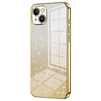 For iPhone 14 Plus Cell Phone Case Glitter Precise Cutout Electroplating TPU Cover