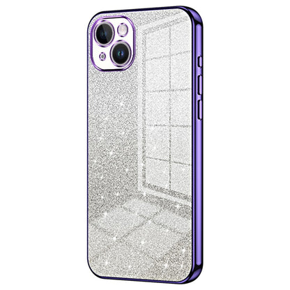 For iPhone 14 Plus Cell Phone Case Glitter Precise Cutout Electroplating TPU Cover