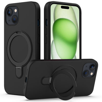 For iPhone 15 Magnetic Phone Case Ring Holder Kickstand Back Cover