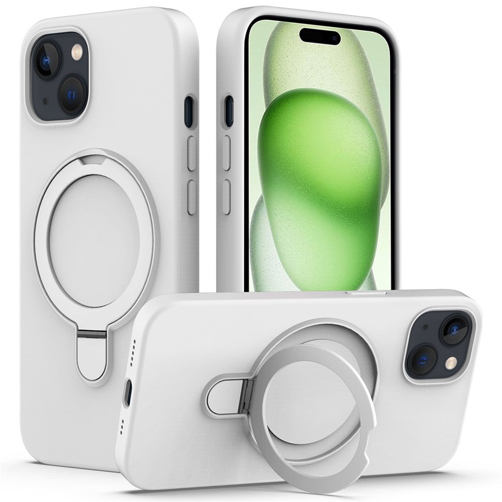 For iPhone 15 Magnetic Phone Case Ring Holder Kickstand Back Cover