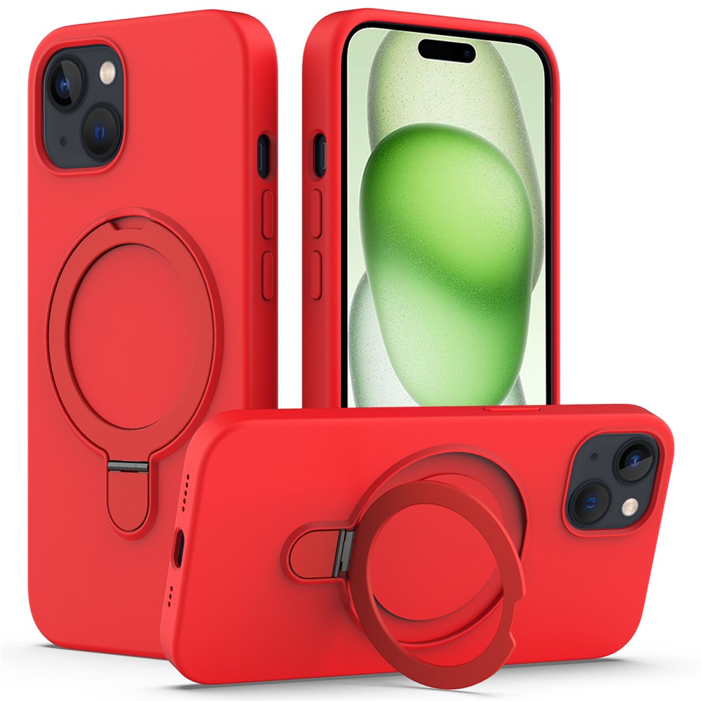 For iPhone 15 Magnetic Phone Case Ring Holder Kickstand Back Cover