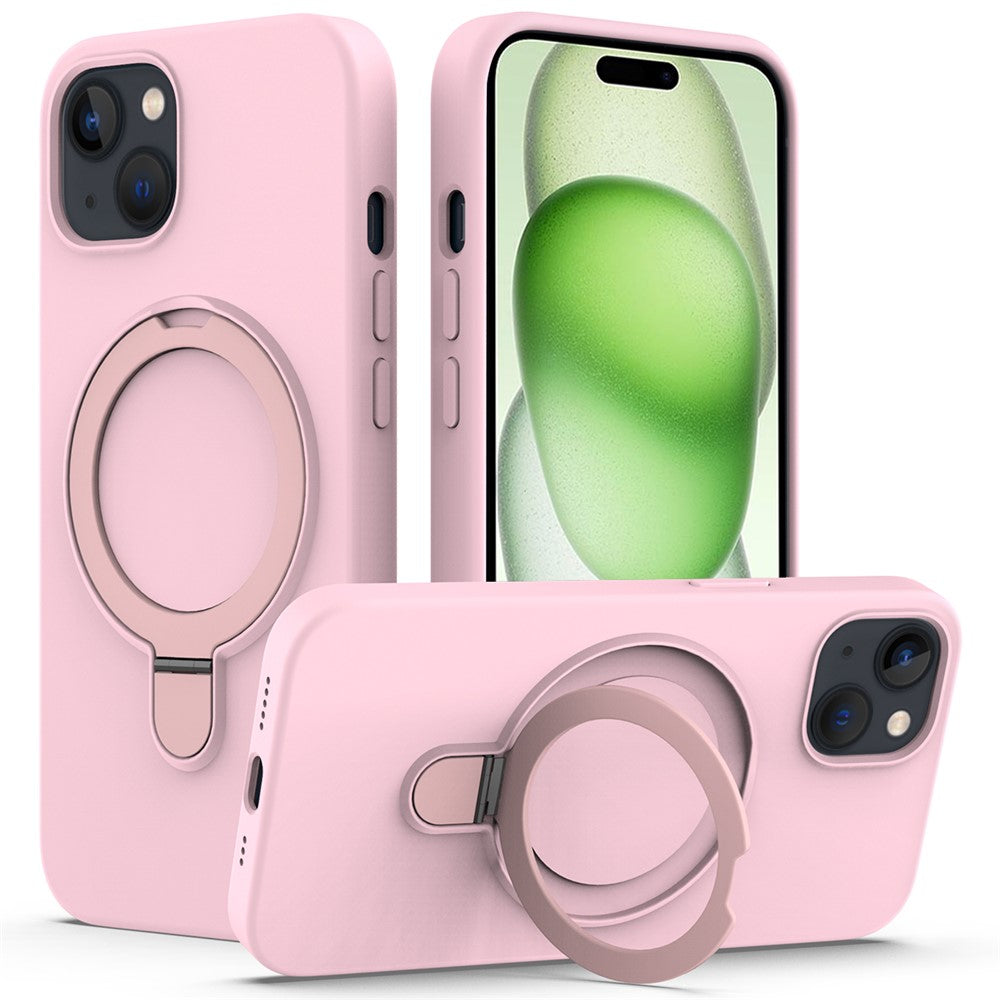 For iPhone 15 Magnetic Phone Case Ring Holder Kickstand Back Cover