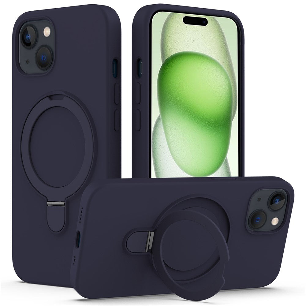 For iPhone 15 Magnetic Phone Case Ring Holder Kickstand Back Cover