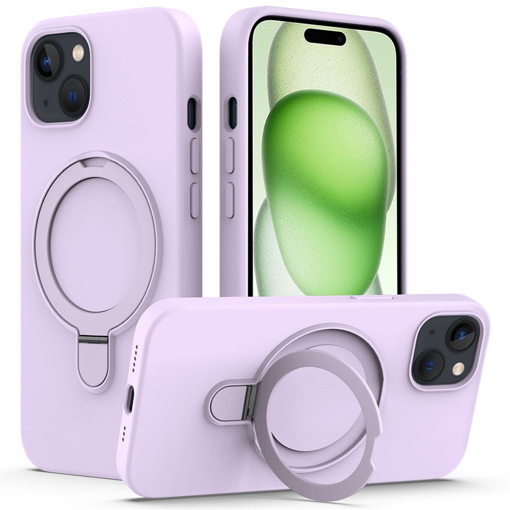 For iPhone 15 Magnetic Phone Case Ring Holder Kickstand Back Cover
