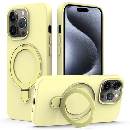 For iPhone 15 Pro Magnetic Case Ring Kickstand Anti-drop Phone Cover