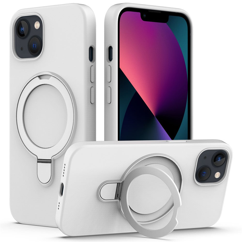 For iPhone 14 Plus Kickstand Case PC + Silicone Phone Cover Compatible with MagSafe