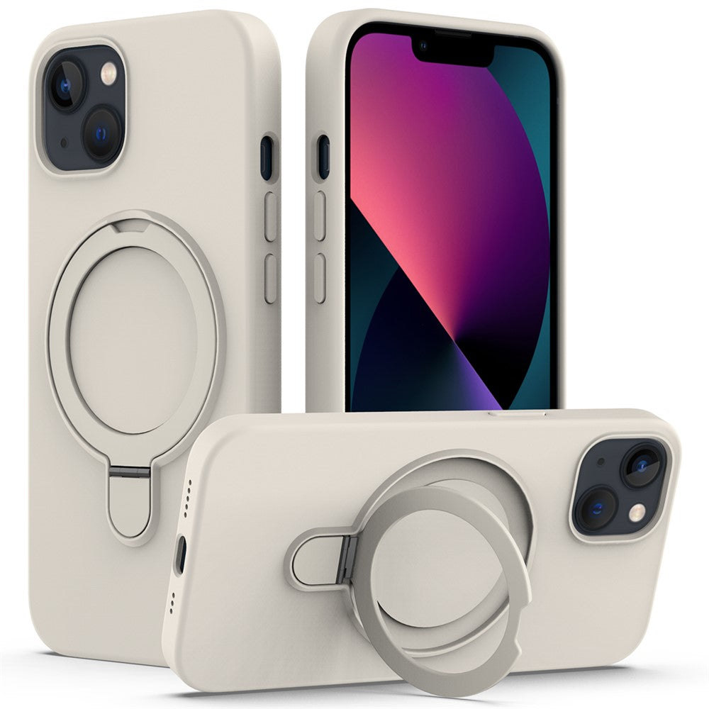 For iPhone 14 Plus Kickstand Case PC + Silicone Phone Cover Compatible with MagSafe