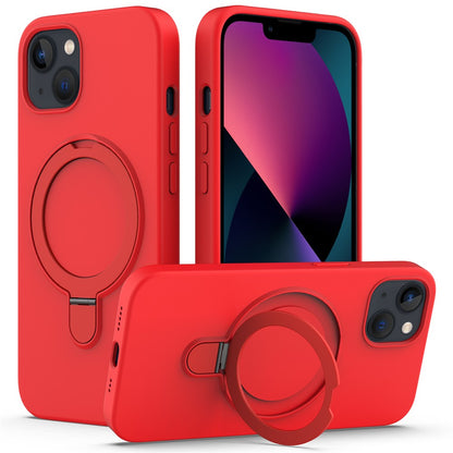 For iPhone 14 Plus Kickstand Case PC + Silicone Phone Cover Compatible with MagSafe