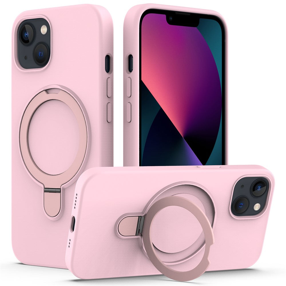 For iPhone 14 Plus Kickstand Case PC + Silicone Phone Cover Compatible with MagSafe
