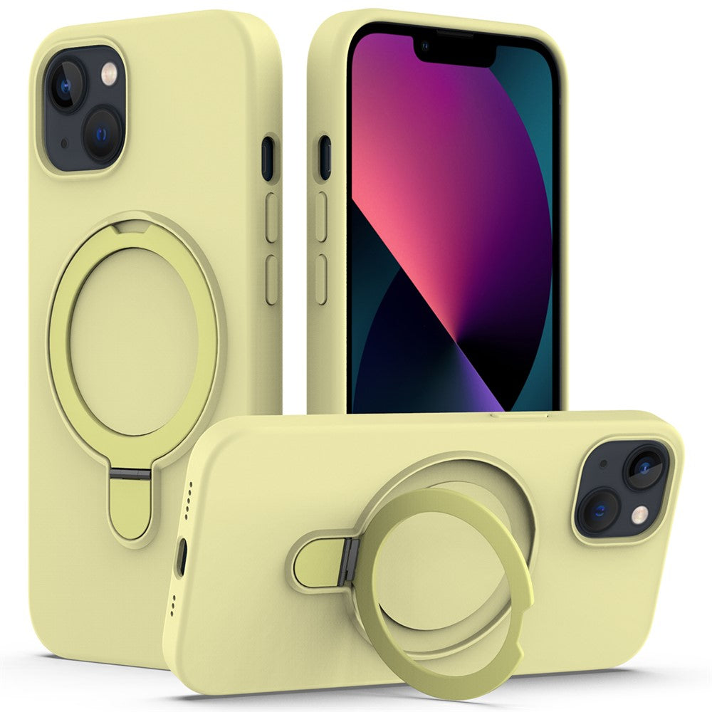 For iPhone 14 Plus Kickstand Case PC + Silicone Phone Cover Compatible with MagSafe