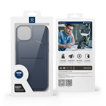 DUX DUCIS Rafi II Series for iPhone 15 Plus Kickstand Case Magnetic Phone Cover Card Holder