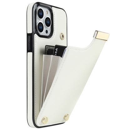 For iPhone 15 Pro Max Case TPU+PU Leather+Metal Hardware Phone Cover with Card Holder