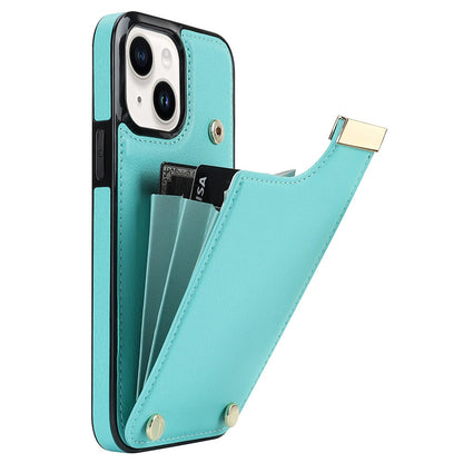 For iPhone 14 Plus Case TPU+PU Leather+Metal Mobile Phone Cover with Card Holder