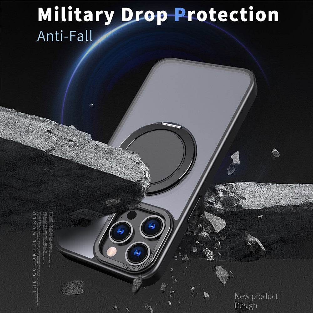 For iPhone 15 Pro Kickstand Case Magnetic Phone Cover Invisible Gear