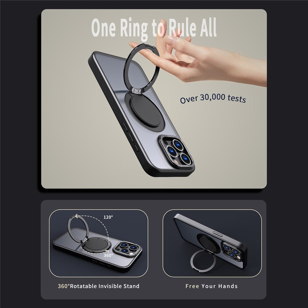 For iPhone 15 Pro Kickstand Case Magnetic Phone Cover Invisible Gear