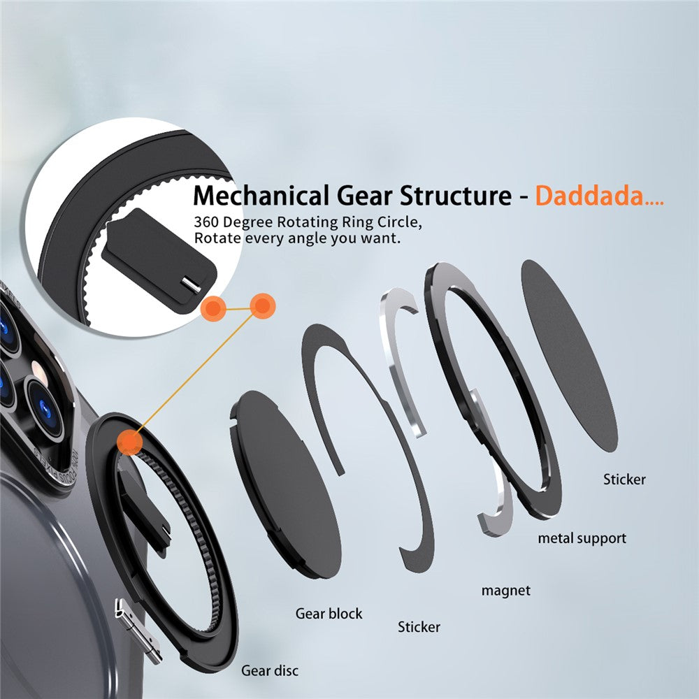 For iPhone 15 Pro Kickstand Case Magnetic Phone Cover Invisible Gear