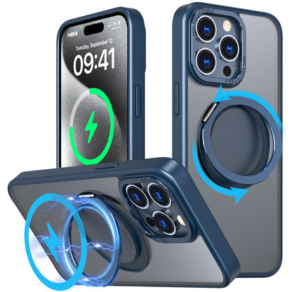 For iPhone 15 Pro Kickstand Case Magnetic Phone Cover Invisible Gear