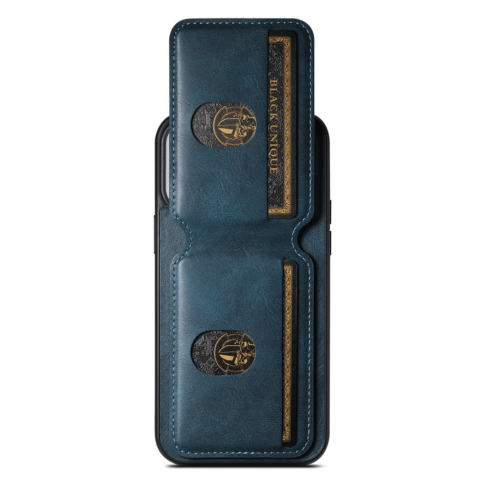 SUTENI H02 For iPhone 15 Pro Magnetic Case Anti-scratch Leather Waxy Texture Card Slots Phone Cover