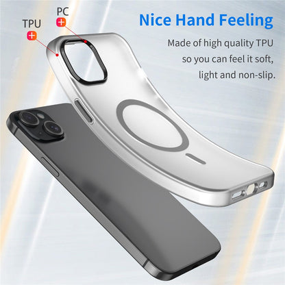For iPhone 15 Plus / 14 Plus Magnetic Case Translucent Matte Anti-Fingerprint Phone Cover