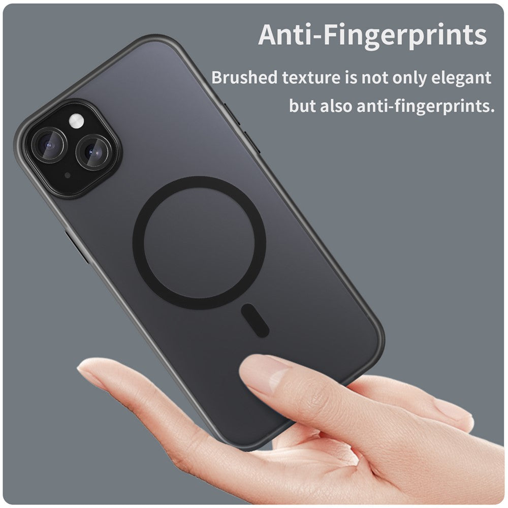For iPhone 15 Plus / 14 Plus Magnetic Case Translucent Matte Anti-Fingerprint Phone Cover