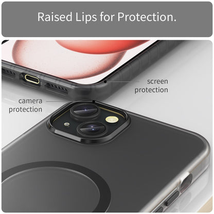 For iPhone 15 Plus / 14 Plus Magnetic Case Translucent Matte Anti-Fingerprint Phone Cover