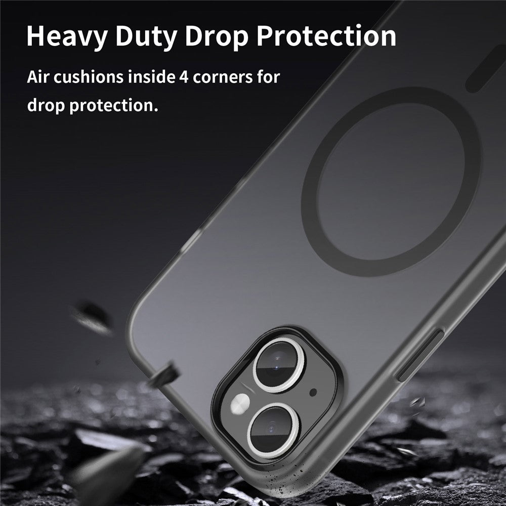 For iPhone 15 Plus / 14 Plus Magnetic Case Translucent Matte Anti-Fingerprint Phone Cover