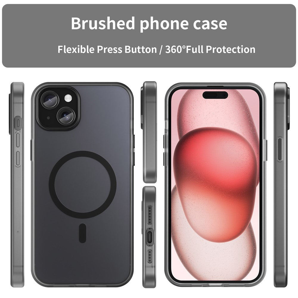 For iPhone 15 Plus / 14 Plus Magnetic Case Translucent Matte Anti-Fingerprint Phone Cover