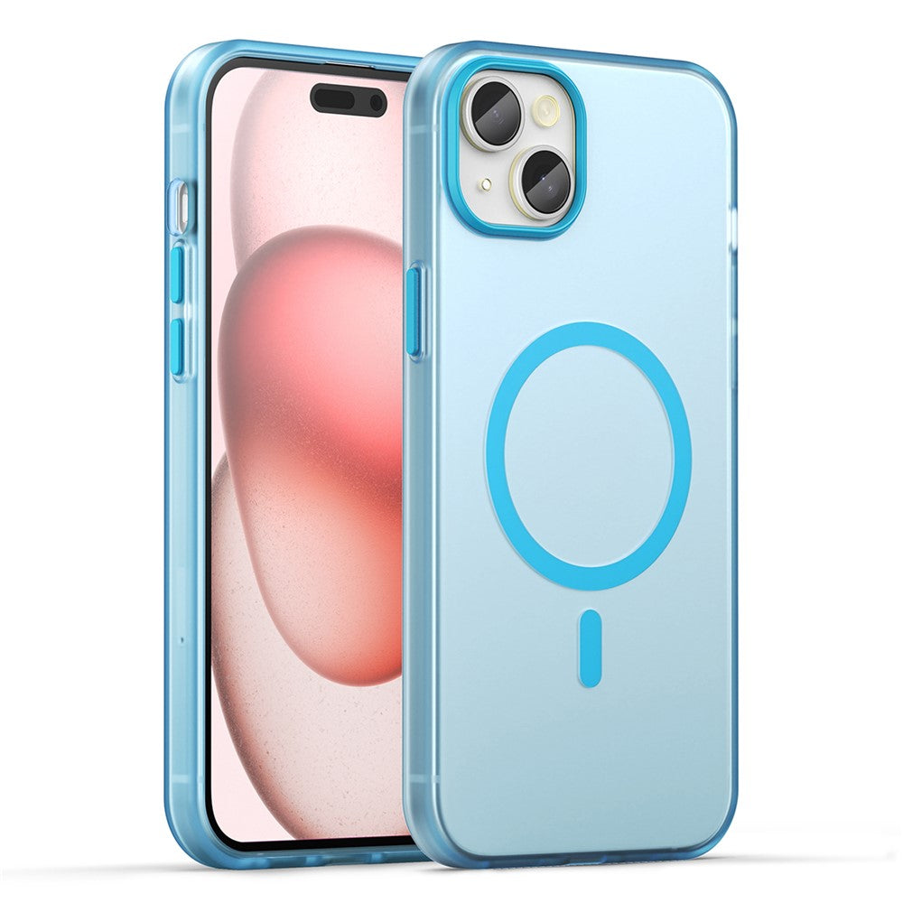 For iPhone 15 Plus / 14 Plus Magnetic Case Translucent Matte Anti-Fingerprint Phone Cover