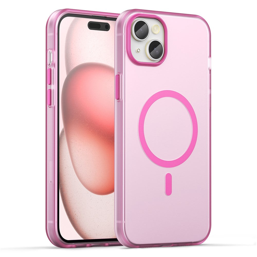 For iPhone 15 Plus / 14 Plus Magnetic Case Translucent Matte Anti-Fingerprint Phone Cover