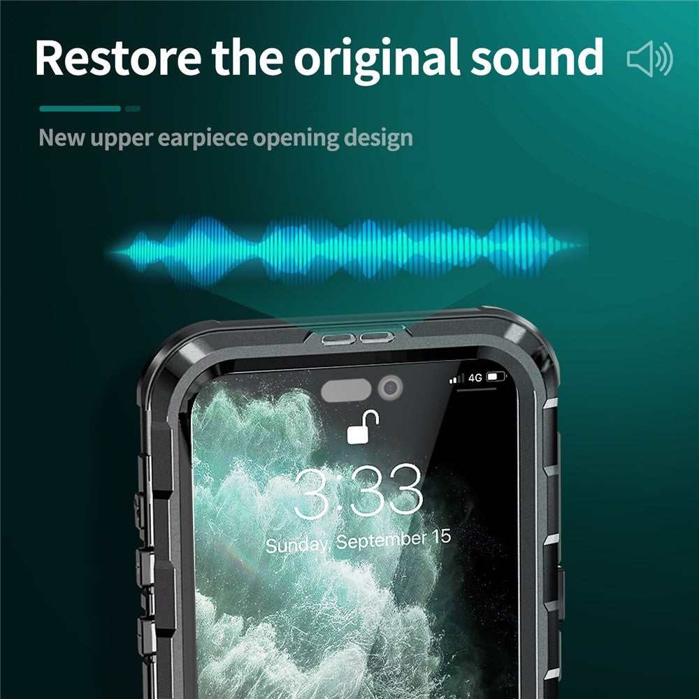 SHELLBOX M Series for iPhone 15 Pro Waterproof Case Compatible with MagSafe Aluminum Alloy IP68 Diving Case