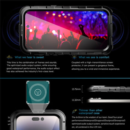 SHELLBOX M Series IP68 Waterproof Case for iPhone 15 Pro Max Case Metal Diving Phone Case Compatible with MagSafe
