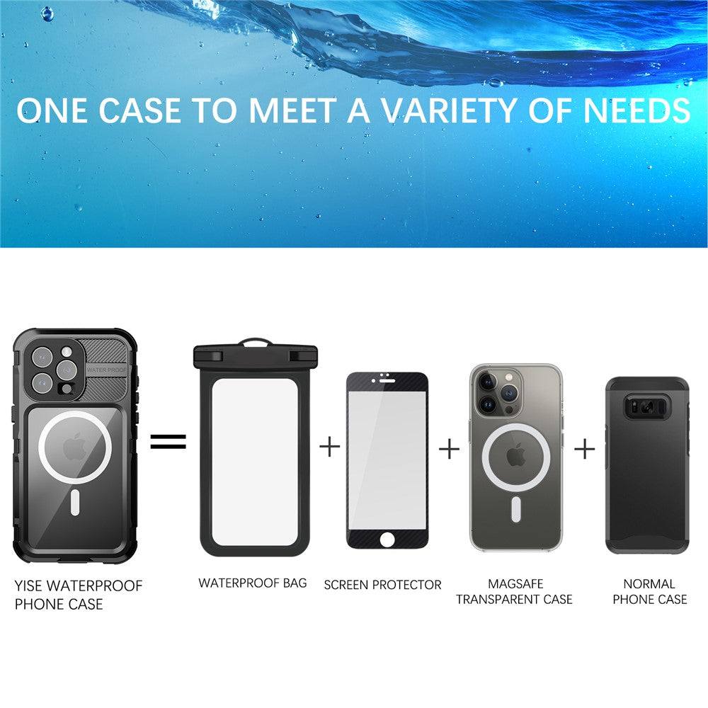 SHELLBOX M Series IP68 Waterproof Case for iPhone 15 Pro Max Case Metal Diving Phone Case Compatible with MagSafe