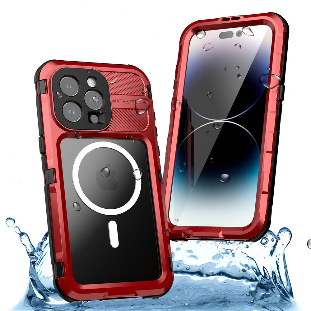 SHELLBOX M Series IP68 Waterproof Case for iPhone 15 Pro Max Case Metal Diving Phone Case Compatible with MagSafe