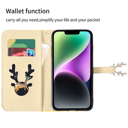 For iPhone 14 Plus Wallet Case Gradient Crocodile Texture Protective Phone Cover