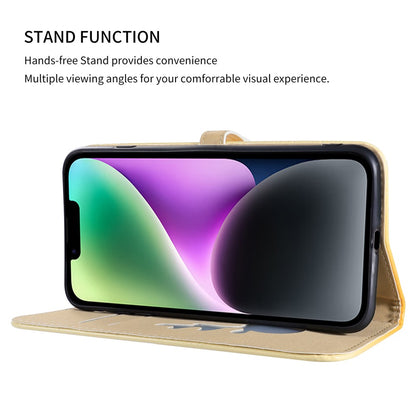 For iPhone 14 Plus Wallet Case Gradient Crocodile Texture Protective Phone Cover