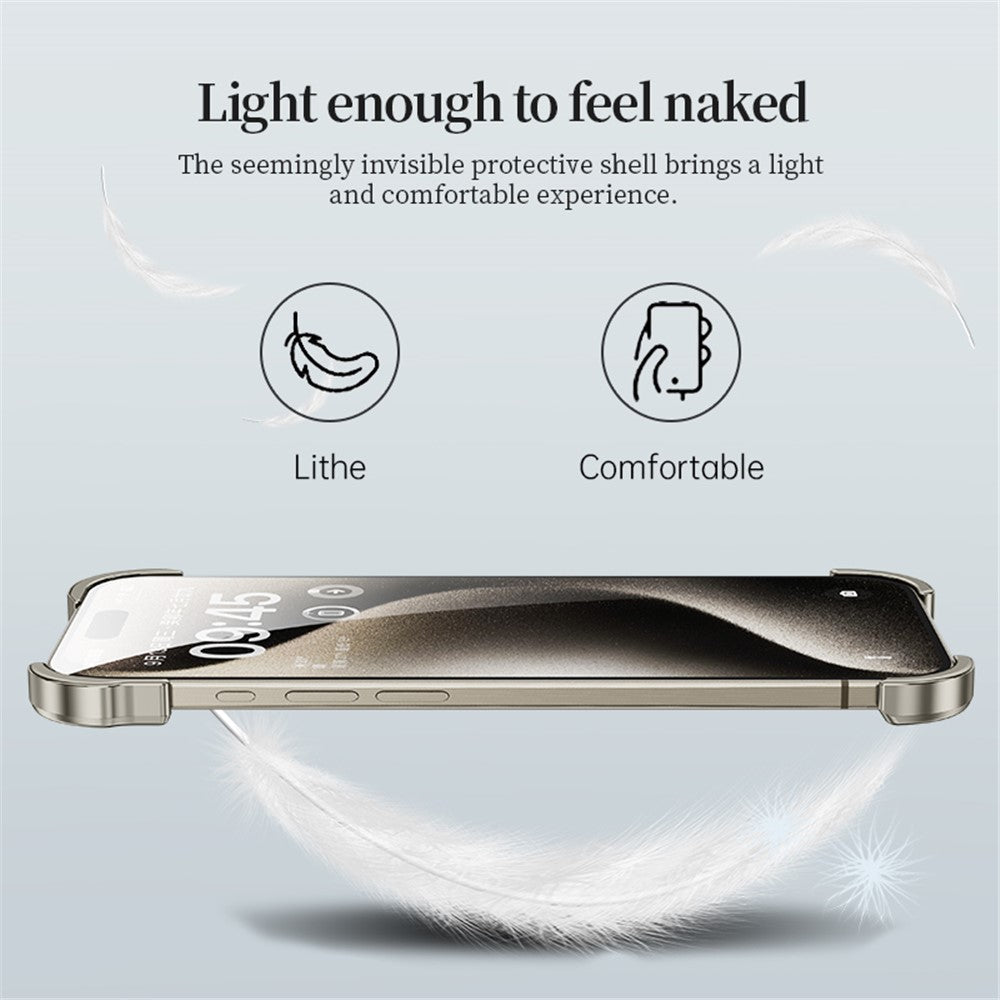 For iPhone 15 Corner Edge Pad Lens Protector Backless Frameless Bumper Case