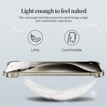 For iPhone 15 Corner Edge Pad Lens Protector Backless Frameless Bumper Case