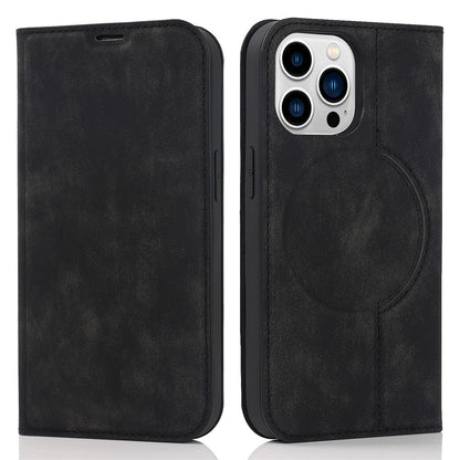 For iPhone 15 Pro Magnetic Case PU Leather Card Holder Cover with RFID Blocking