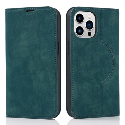 For iPhone 15 Pro Magnetic Case PU Leather Card Holder Cover with RFID Blocking