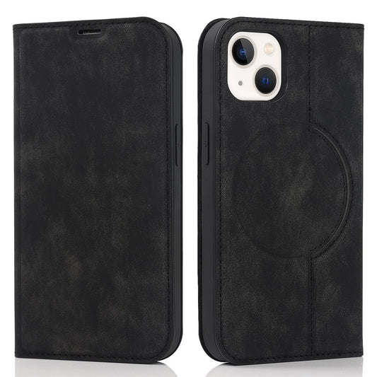 For iPhone 15 Case Leather Card Holder Phone Guard Cover Compatible with MagSafe