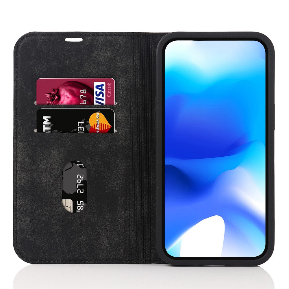 For iPhone 15 Case Leather Card Holder Phone Guard Cover Compatible with MagSafe