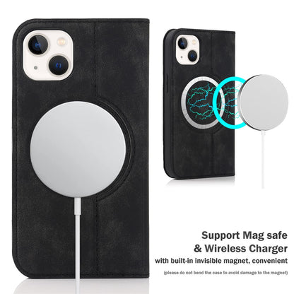 For iPhone 15 Case Leather Card Holder Phone Guard Cover Compatible with MagSafe