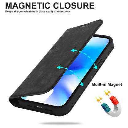 For iPhone 15 Case Leather Card Holder Phone Guard Cover Compatible with MagSafe