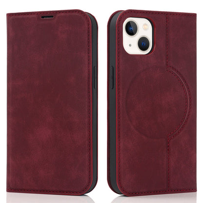 For iPhone 15 Case Leather Card Holder Phone Guard Cover Compatible with MagSafe